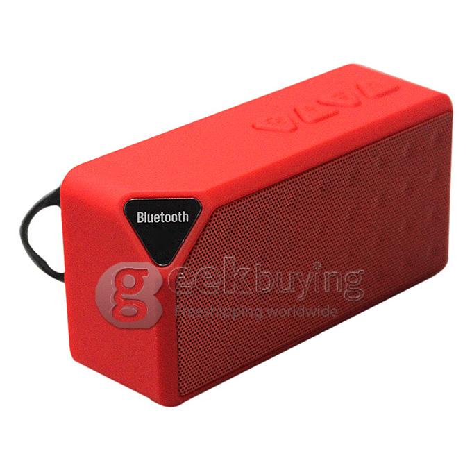 Mini X3 Bluetooth Wireless Speaker Handsfree TF FM Radio Built in Mic Subwoofer with Detachable Battery - Red