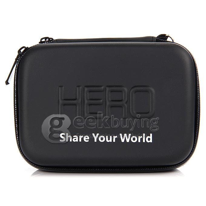 Small Size PU Travel Box/Storage/Travel Bag/Travel Large Carry Case for GoPro HD Hero1/2/3 - Black
