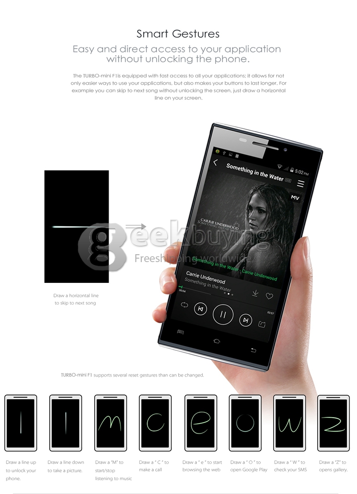 DOOGEE F1 TURBO Mini 4.5 Inch Android 4.4 Phone MTK6732 Quad Core 1.5GHz 8.0MP 1GB 8GB FDD-LTE 4G Smartphone - Dark blue