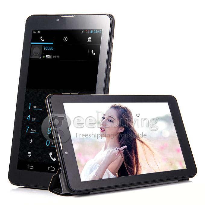F729-6 3G Phone Call 7 Inch Tablet PC Android 4.2 MTK6572 1024*600 Pixels Capacitive Screen BT - Black