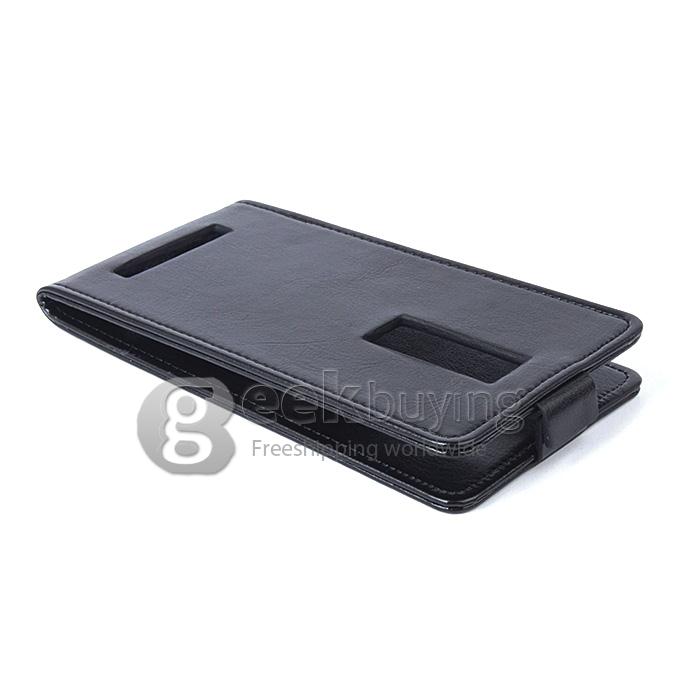 Protective Hard Cover Flip Stand Leather Case for Leagoo Lead 1 -Black