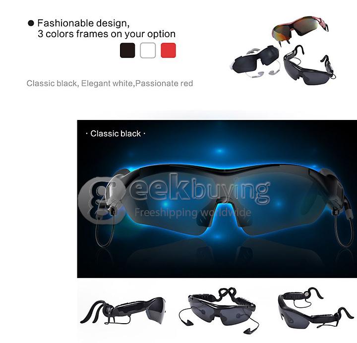 Gonbes K1 Universal Wireless Bluetooth Smart Sun Glasses Headset for Stereo Music Phone-call Answer Sport - White