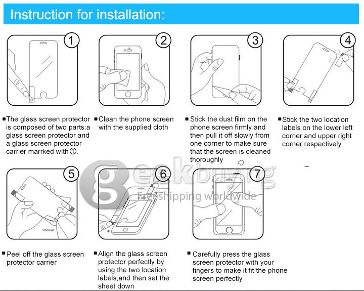 Toughened Glass 0.33mm Screen Protector Film Cover Arc Edge for iPhone 4/4s Back Paste with Individual Package