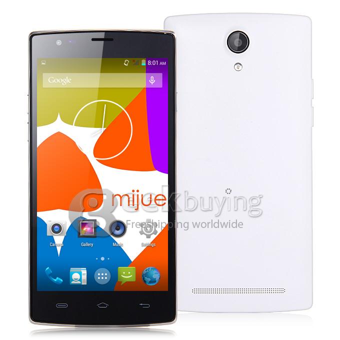 MIJUE L100 5.5 Inch Android 4.4 Phone QHD MTK6582M+6290 Quad Core 1.3GHz 1GB RAM 8GB ROM 8.0MP 2.0MP 4G Smartphone - White