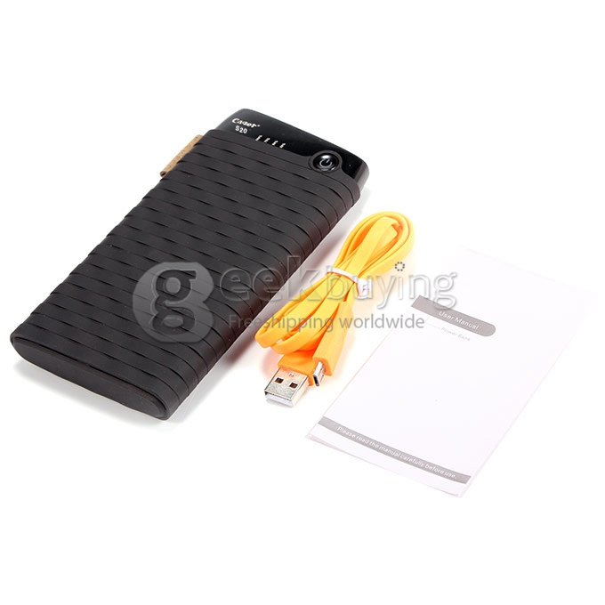 Cager S20 External Dual USB 10000mA Backup Power Bank Battery Charger 2.1/1A for iPhone6 Plus SAMSUNG Phone Tablet Black