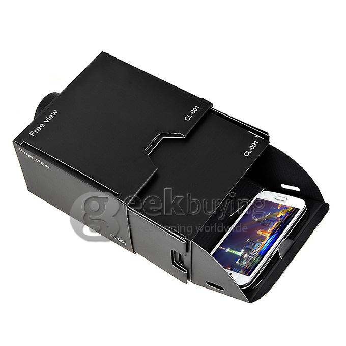 Freeview CL001 Portable Cardboard DIY Mobile Phone Projector 8x Magnification for Android iOS Smartphone