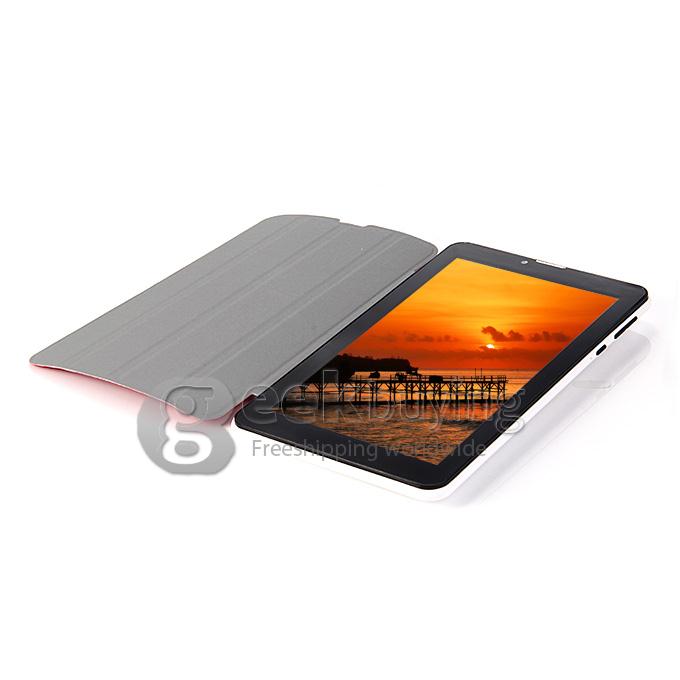 F729-6 3G Phone Call 7 Inch Tablet PC Android 4.2 MTK6572 1024*600 Pixels Capacitive Screen BT - Red