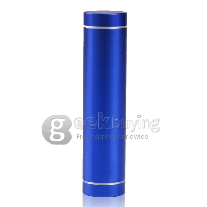 Portable Mini Cylinder 1300mAh USB Power Bank External Battery Pack - Blue