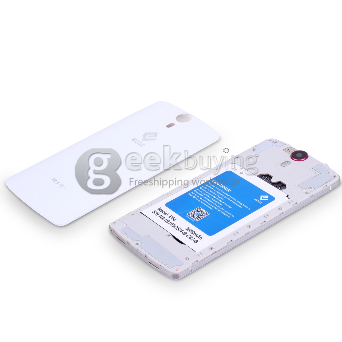 ECOO E04 PLUS 5.5inch FHD 3GB 16GB 4G Android 4.4 Smartphone MTK6752 Octa Core 1.7 GHz 16.0MP Miracast Fingerprint ID- White