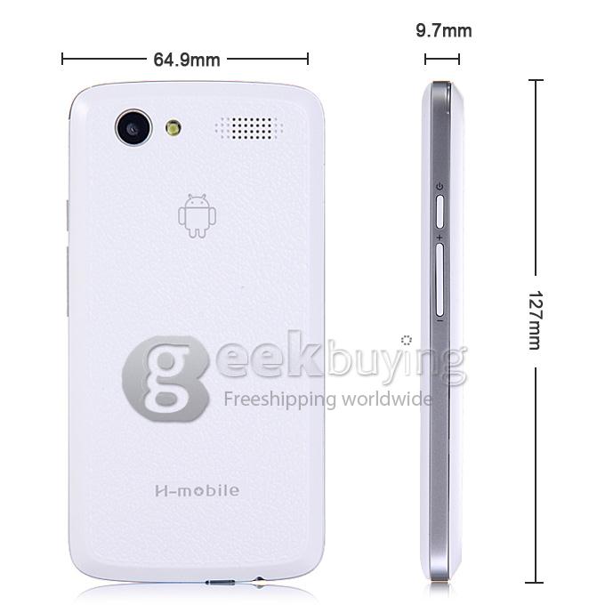 H-mobile F5 4.0 Inch Android 4.2 OS Cell Phone MTK6572 Dual Core 1.0GHz Smartphone 2.0MP Bluetooth WIFI - White