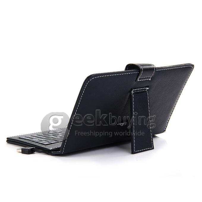 Universal Leather Keyboard Holster Case for 7 Inch Tablet PC - Black
