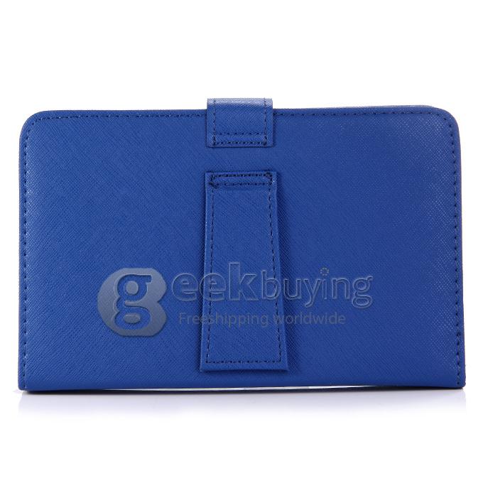 Universal Leather Keyboard Holster Case for 7 Inch Tablet PC - Blue