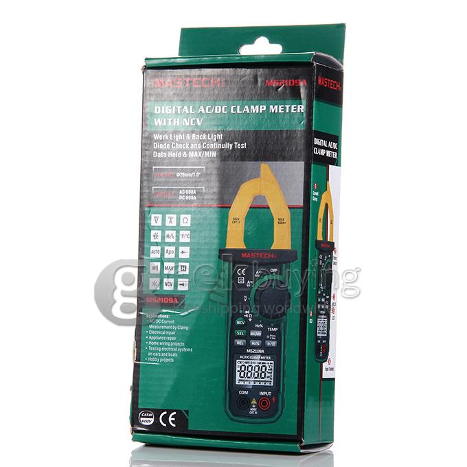 MASTECH MS2109A Digital Clamp Meter AC DC Current Voltage Resistance Tester