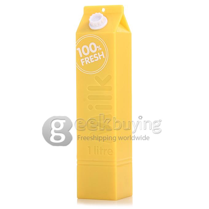 Portable Milk Box Style 2600mAh External Power Bank Battery Charger for Smartphone - Yellow