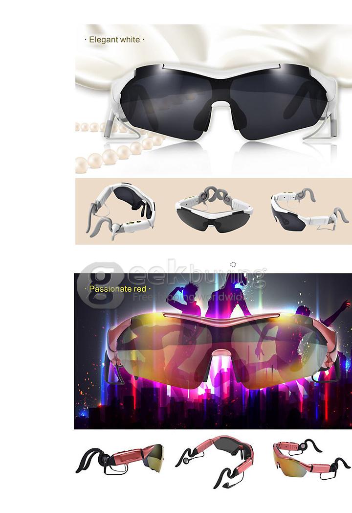 Gonbes K1 Universal Wireless Bluetooth Smart Sun Glasses Headset for Stereo Music Phone-call Answer Sport - White