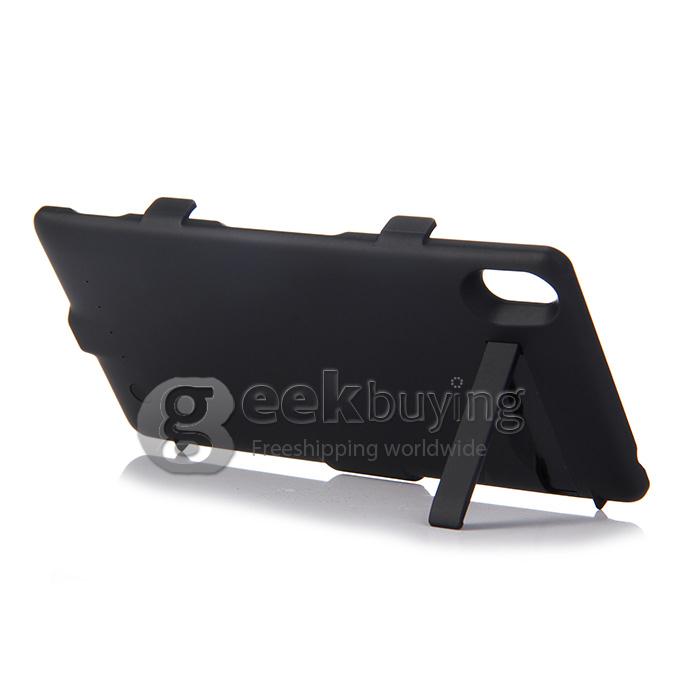 3200mah Backup Battery Case Charge Cover with Stand Power Bank For Sony Xperia Z3 - Black