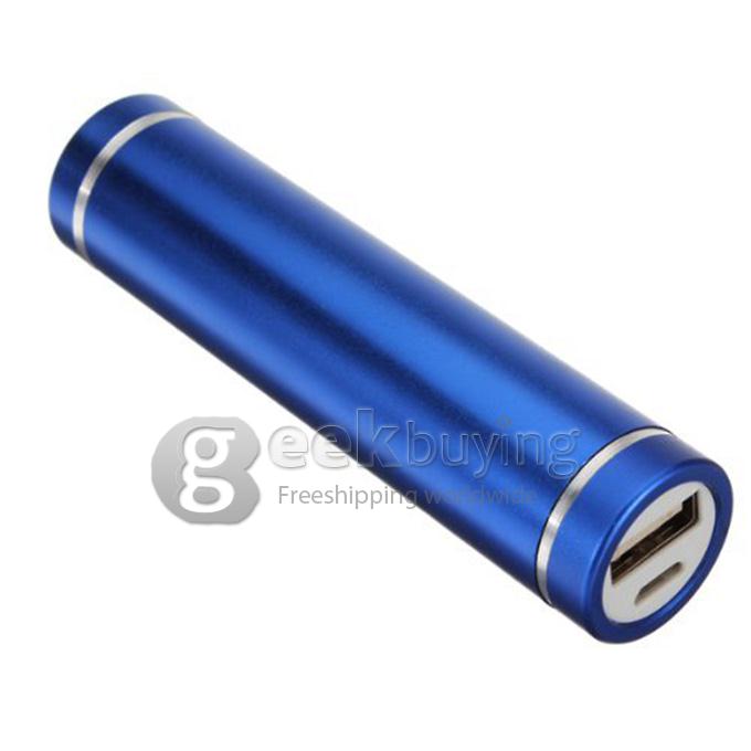Portable Mini Cylinder 1300mAh USB Power Bank External Battery Pack - Blue