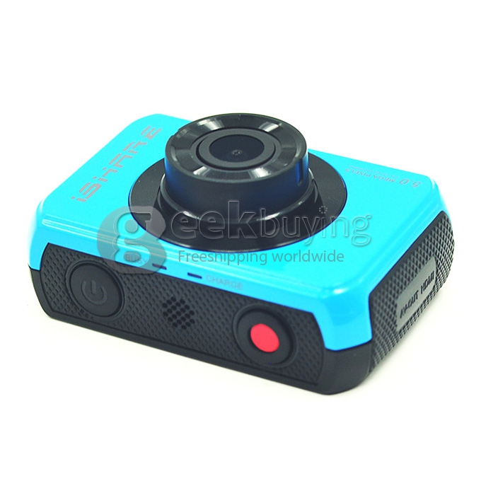 ISHARE S200 Mini Action Sports Camera Standard Version Novatek 12MP 1080P 140 Degree Lens 2.0 Inch HD Camcorder Car DVR- Blue
