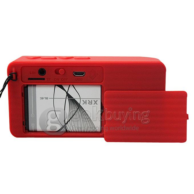 Mini X3 Bluetooth Wireless Speaker Handsfree TF FM Radio Built in Mic Subwoofer with Detachable Battery - Red