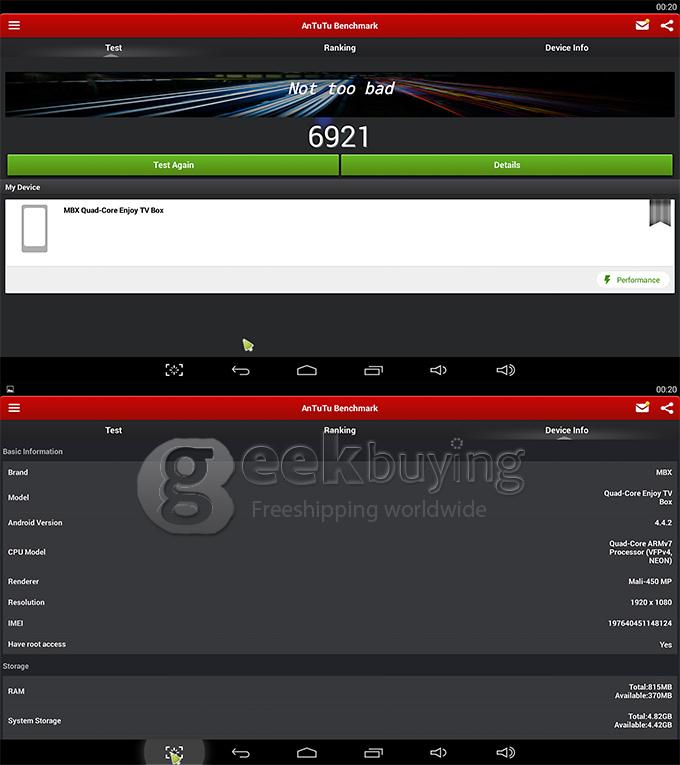 Geniatech MyGica ATV585 Android Enjoy TV BOX Amlogic S805-B XBMC 13.2 H.265 1080P Android 4.4 1G RAM 8G ROM Bluetooth - Black