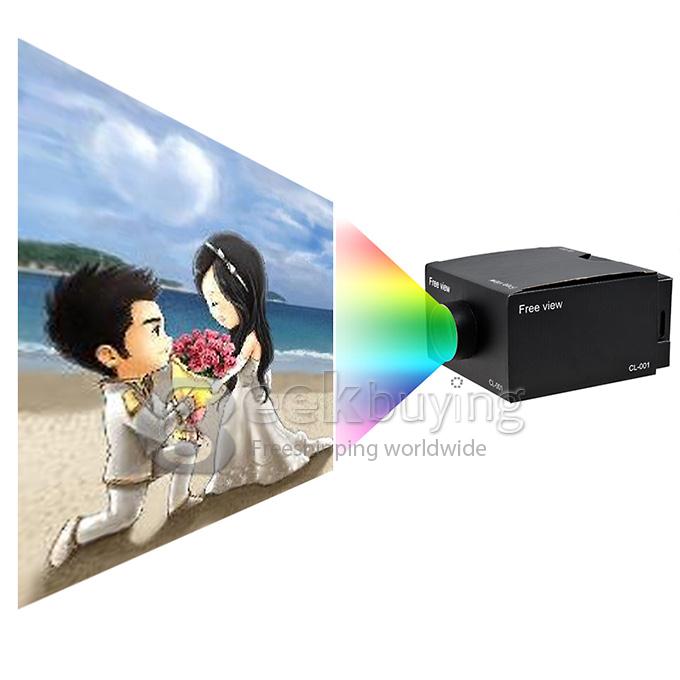 Freeview CL001 Portable Cardboard DIY Mobile Phone Projector 8x Magnification for Android iOS Smartphone