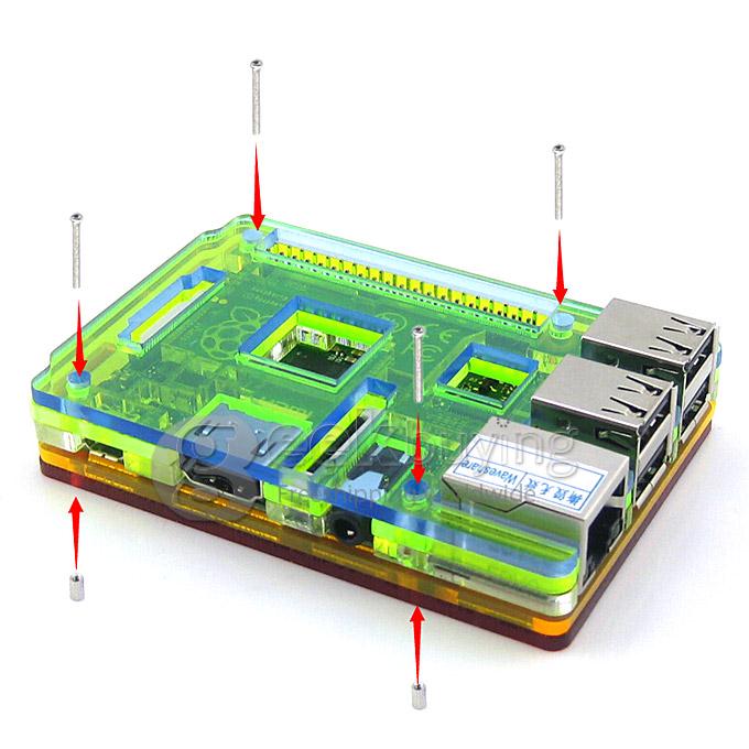 Multi Color Rainbow Case for Raspberry Pi Model B
