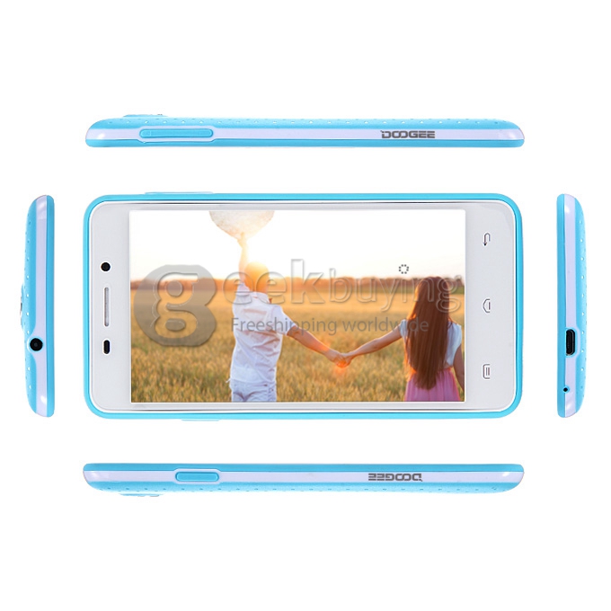 Doogee LEO DG280 MTK6582 Quad Core 1.3GHz 4.5Inch Smartphone Android 4.4 OS 1GB RAM 8GB ROM Dual Cameras 3G GPS - Blue