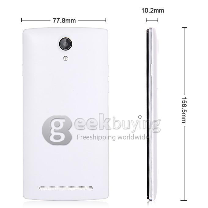 MIJUE L100 5.5 Inch Android 4.4 Phone QHD MTK6582M+6290 Quad Core 1.3GHz 1GB RAM 8GB ROM 8.0MP 2.0MP 4G Smartphone - White