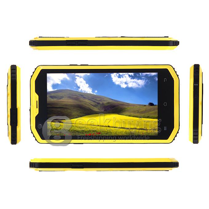 Rugged Smartphone A8 IP68 5.5inch Waterproof Android 4.4 Phone Qualcomm MSM8916 Quad Core 1GB 8GB Smartphone 8.0MP 4G LTE- Yellow