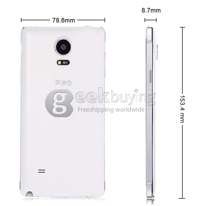 FOG N4 5.7 inch IPS HD Screen Android 4.4 MTK6592 Octa Core 1.7GHz Smartphone 1GB+16GB 13.0MP+5.0MP S-Pen 3G/GPS - White