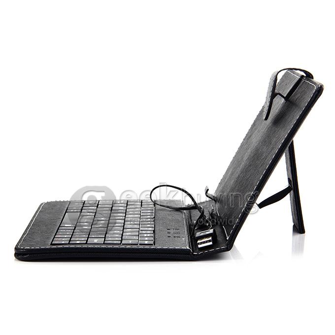 Universal Leather Keyboard Holster Case for 7 Inch Tablet PC - Black