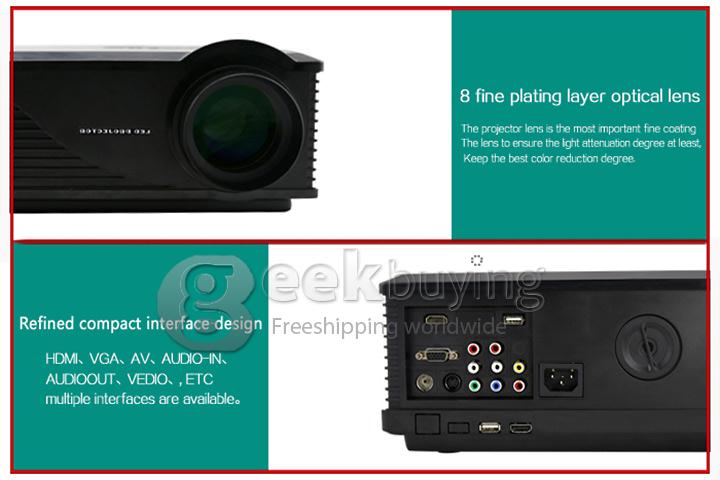 ProHome PH580S LED Projector Multimedia HD 1080P 1280*800 3200 Lumens HDMI USB VGA for Smartphone Home Theater Black