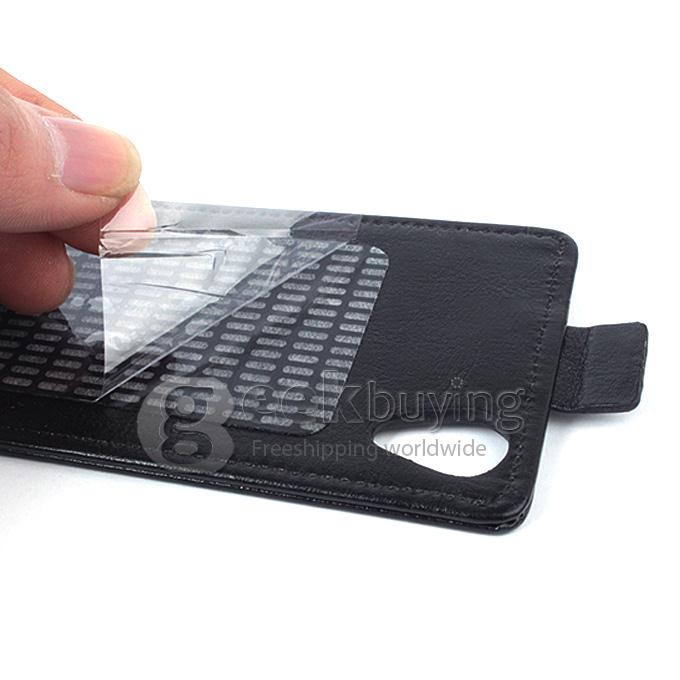 Protective Hard Cover Flip Stand Leather Case for Leagoo Lead 3 - Black