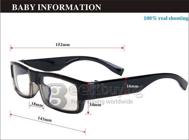 G3000 HD 720P Camera Glasses Hidden Eyewear DVR Video Recorder Camcorder - Black