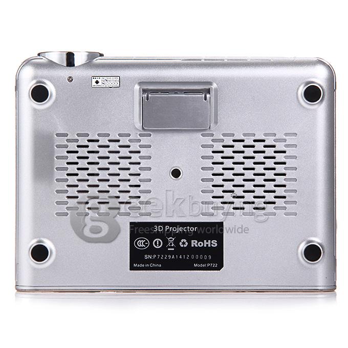P722 Smart Android 3D Projector 300 Lumens ATM7039 1G RAM 16G ROM 2.4G/5G WIFI Bluetooth WXGA 1280x800P - Gold