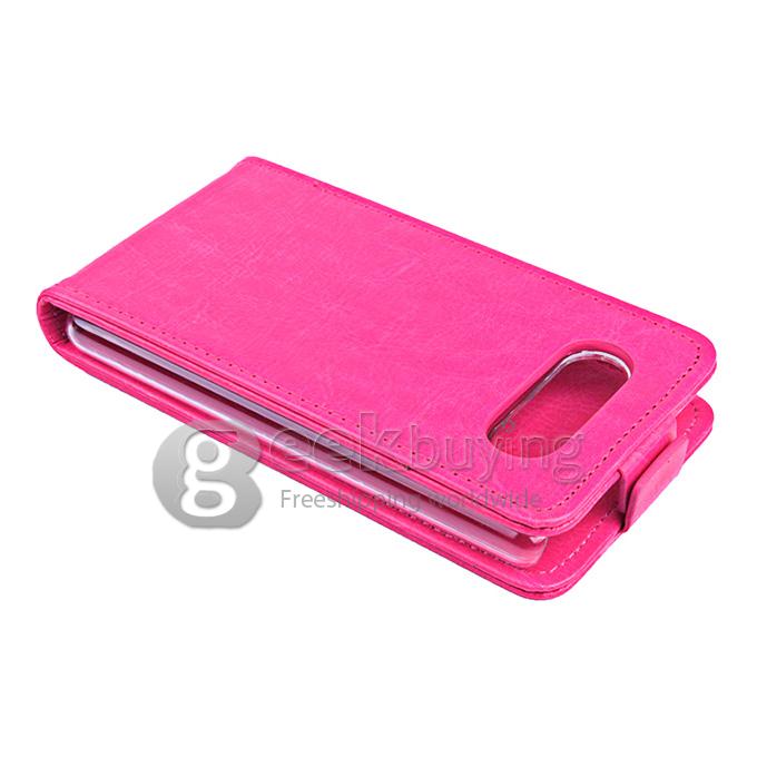 Protective Hard Cover Flip Stand Leather Case for Nokia Lumia 820 - Rose