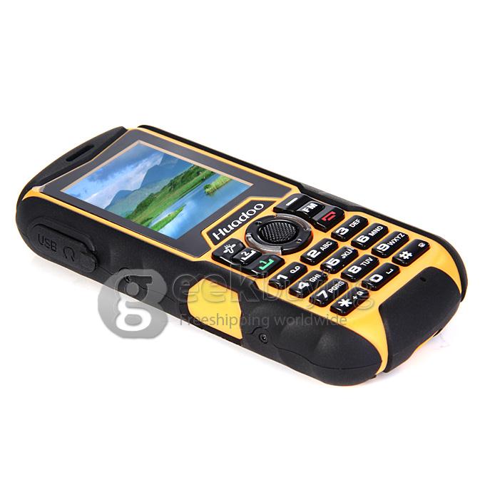 HUADOO H1 IP68 Waterproof Phone Dustproof Shockproof Flashlight FM Dual SIM Cards GSM Cell Phone - Orange