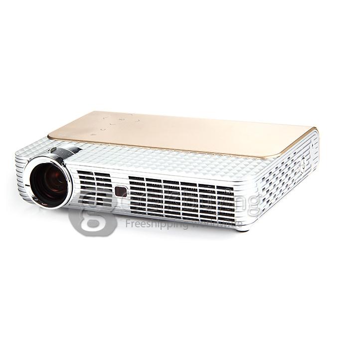 P722 Smart Android 3D Projector 300 Lumens ATM7039 1G RAM 16G ROM 2.4G/5G WIFI Bluetooth WXGA 1280x800P - Gold
