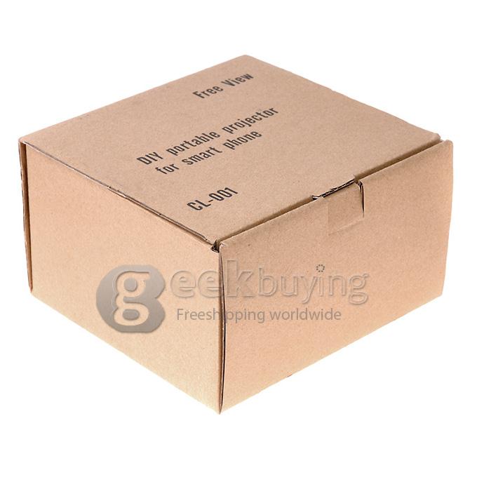 Freeview CL001 Portable Cardboard DIY Mobile Phone Projector 8x Magnification for Android iOS Smartphone