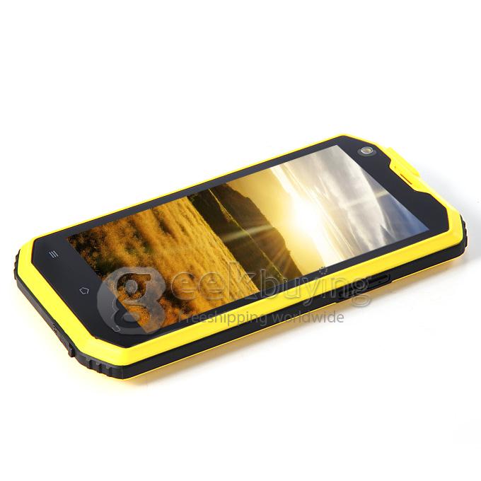 Rugged Smartphone A8 IP68 5.5inch Waterproof Android 4.4 Phone Qualcomm MSM8916 Quad Core 1GB 8GB Smartphone 8.0MP 4G LTE- Yellow
