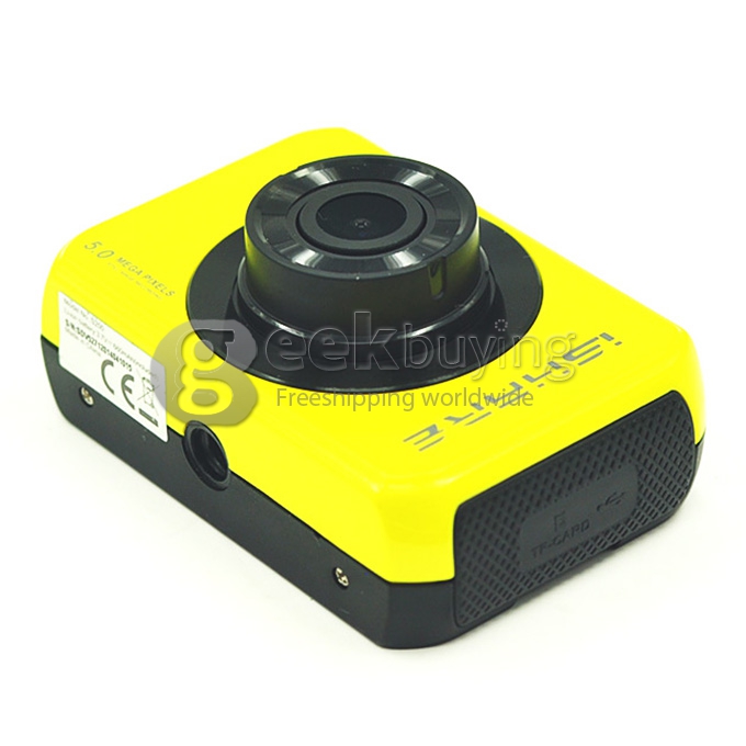 ISHARE S200 Mini Action Sports Camera Standard Version Novatek 12MP 1080P 140 Degree Lens 2.0 Inch HD Camcorder Car DVR-Yellow