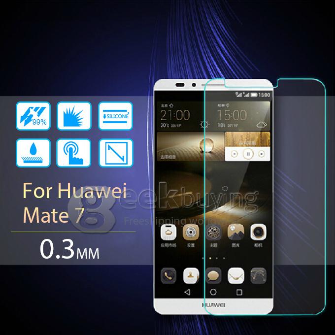 Toughened Glass 0.33mm Screen Protector Film Cover Arc Edge for HUAWEI Mate 7 with Individual Package