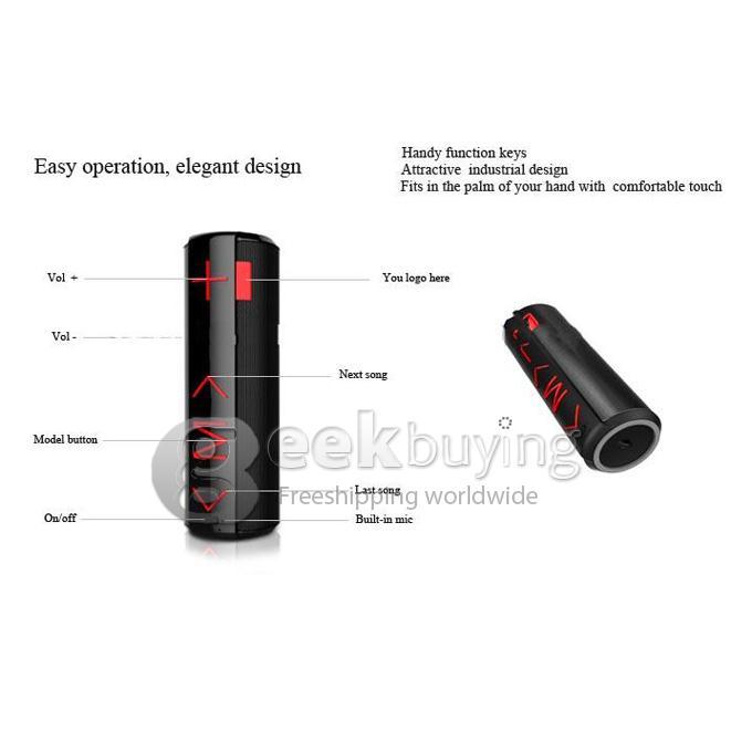 YM-C06 Portable Wireless Mini Bluetooth Speaker with 1800mah Battery Support Mic TF Card - Black