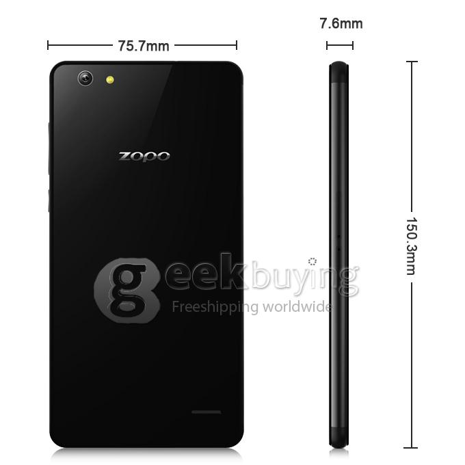 ZOPO Focus ZP720 5.3inch Android Phone IPS HD Screen 64-bit 4G LTE Smartphone MTK6732 Quad Core 1.5GHz 1GB 16GB 13.2MP - Black