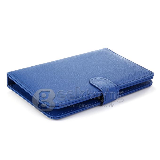 Universal Leather Keyboard Holster Case for 7 Inch Tablet PC - Blue
