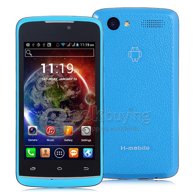 H-mobile F5 4.0 Inch Android 4.2 OS Cell Phone MTK6572 Dual Core 1.0GHz Smartphone 2.0MP Bluetooth WIFI - Blue