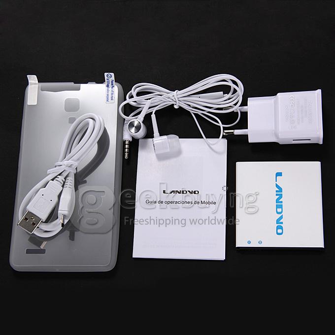 LANDVO L500 5.0Inch Android 4.4 Phone MTK6592M Octa Core 1.4GHz HD Smartphone 1GB RAM 8GB ROM 8.0MP 3G/GPS/WIFI - White
