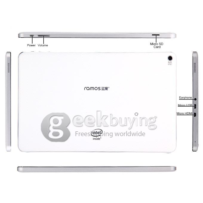 Ramos i10s Quad Core 10.1 Inch Tablet PC Intel ATOM Z3735F Android 4.4 OS 2GB/32GB 1920*1200 BT GPS HDMI - White