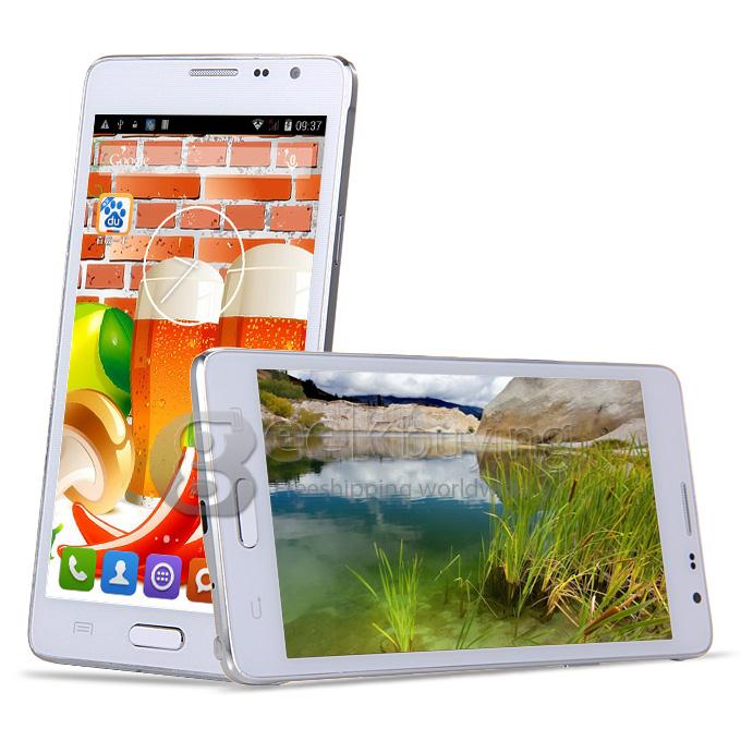 JIAKE N9100 5.5inch MTK6582 Quad Core 1.3GHz Smartphone QHD Android 4.4 1GB RAM 8GB ROM 5.0MP 3G GPS WIFI - White