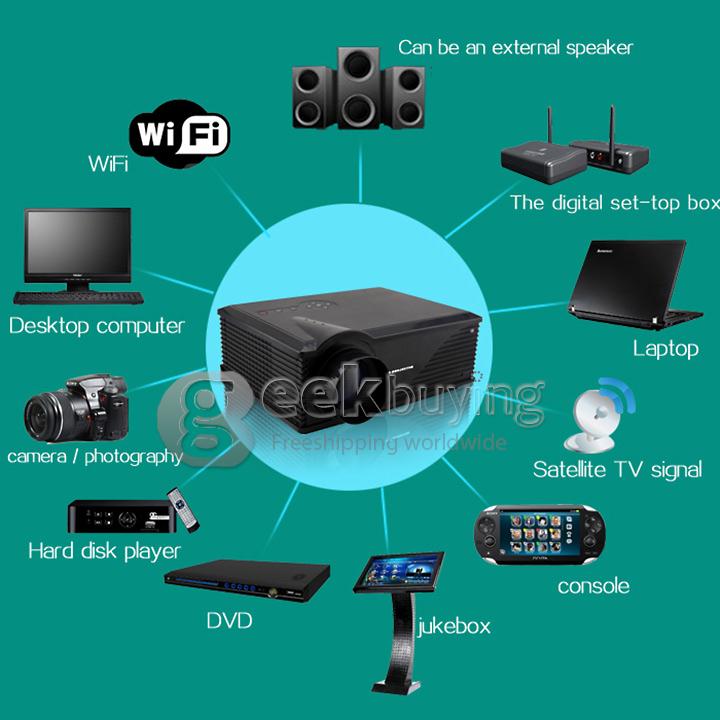 ProHome PH580S LED Projector Multimedia HD 1080P 1280*800 3200 Lumens HDMI USB VGA for Smartphone Home Theater Black